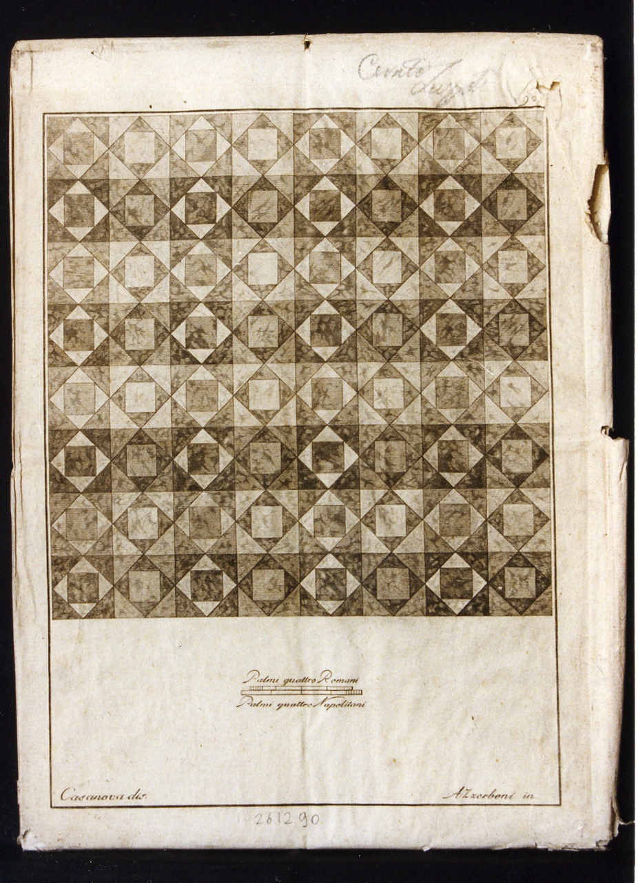 mosaico in opus sectile (stampa) di Azzerboni Giuseppe, Casanova Giovanni Battista (sec. XVIII)