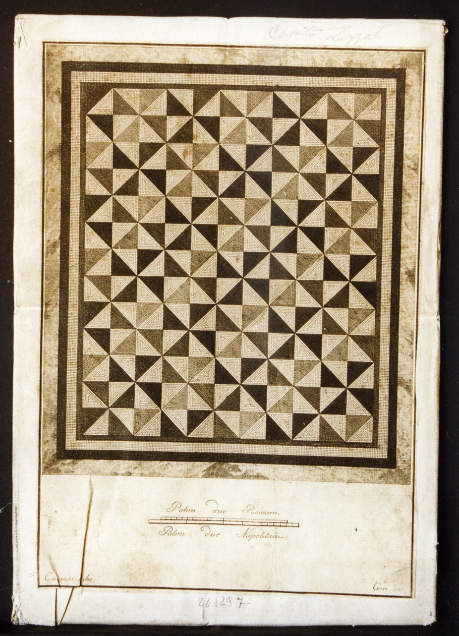 mosaico geometrico (stampa controfondata smarginata) di Casanova Giovanni Battista (sec. XIX)