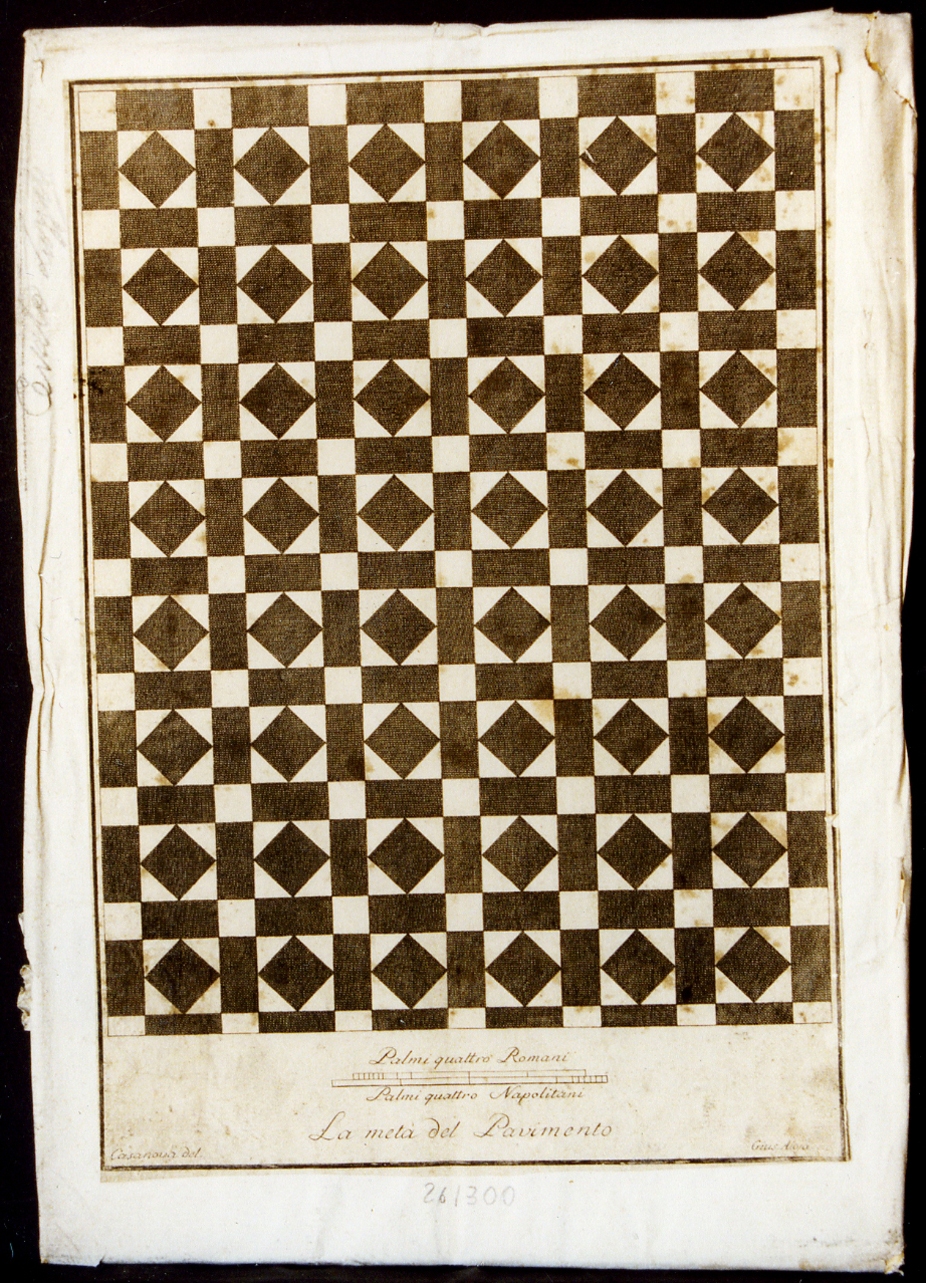 pavimento di opus sectile (stampa controfondata smarginata) di Casanova Domenico, Alloja Giuseppe (sec. XIX)