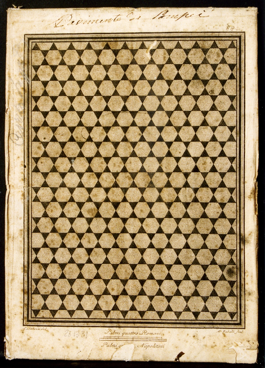 mosaico geometrico a tappeto (stampa) di Casanova Giovanni Battista, Zaballi Antonio (sec. XVIII)