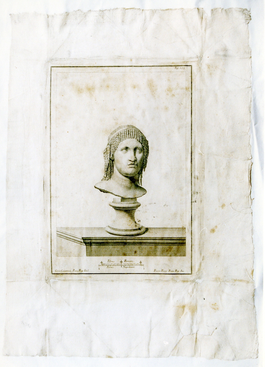 busto femminile (stampa controfondata) di Pozzi Rocco, Casanova Giovanni Battista (sec. XVIII)