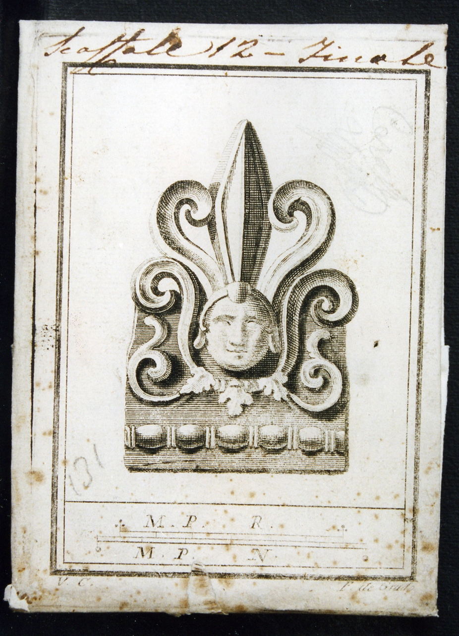 antefissa fittile (stampa controfondata) di De Grado Filippo, Campana Vincenzo (seconda metà sec. XVIII)