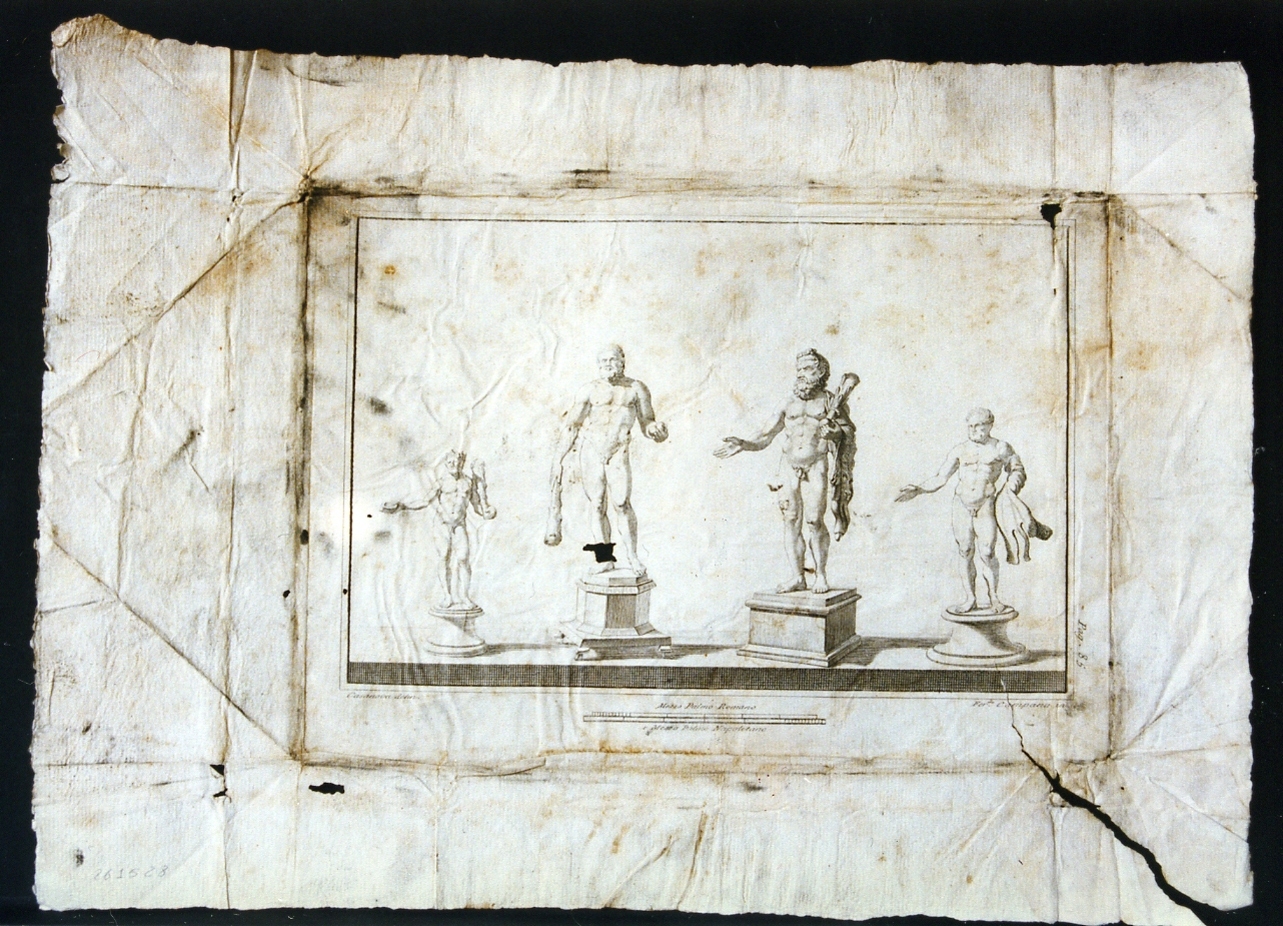 statuette di Ercole (stampa) di Campana Ferdinando, Casanova Giovanni Battista (sec. XVIII)