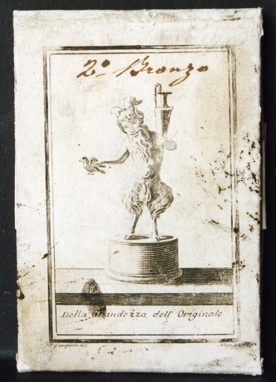 statuetta di Pan in bronzo (stampa controfondata) di Campana Vincenzo, Aloja Luigi (sec. XVIII)