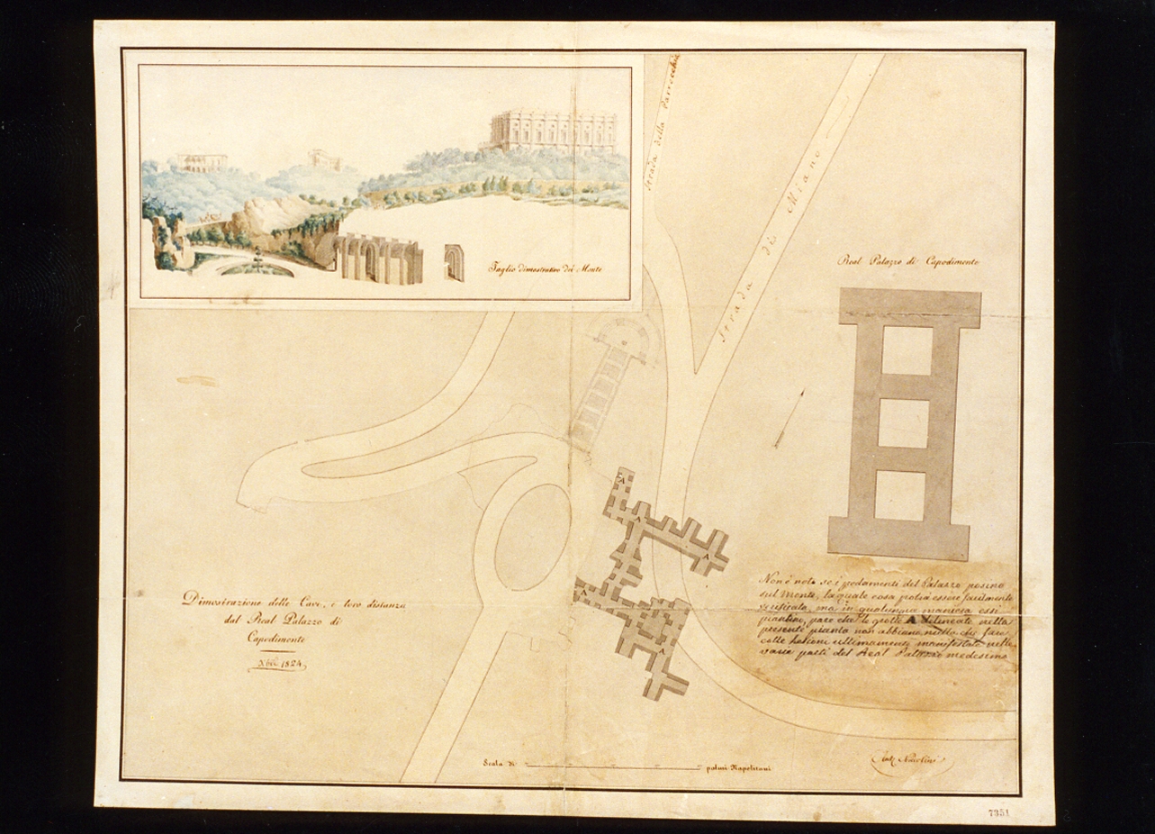 pianta di Capodimonte (disegno) di Niccolini Antonio (prima metà sec. XIX)