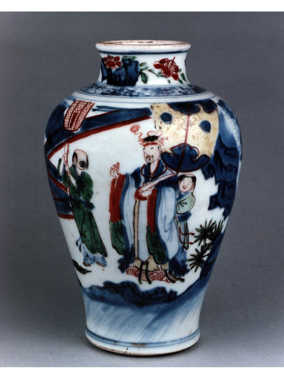 paesaggio con figure orientali (vasetto) - manifattura cinese (sec. XVII)