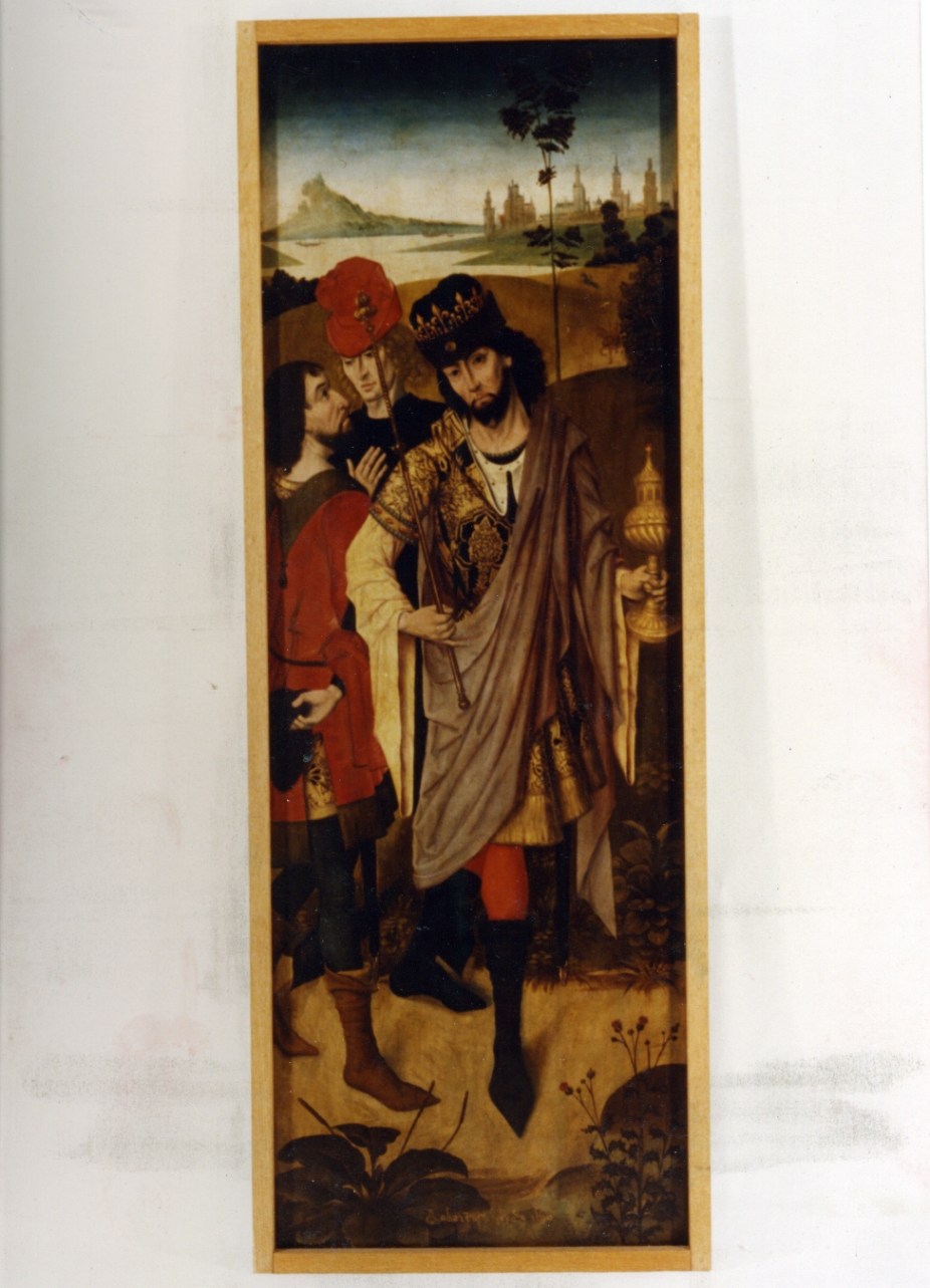 Roberto d'Angiò nelle vesti di Re Mago (scomparto di trittico, elemento d'insieme) - ambito spagnolo (ultimo quarto sec. XV)