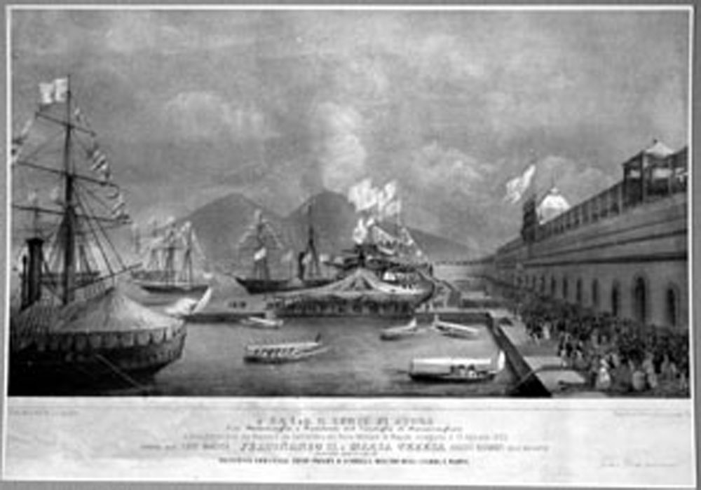 inaugurazione del bacino di Raddobbo di Napoli (stampa) - ambito italiano (terzo quarto sec. XIX)