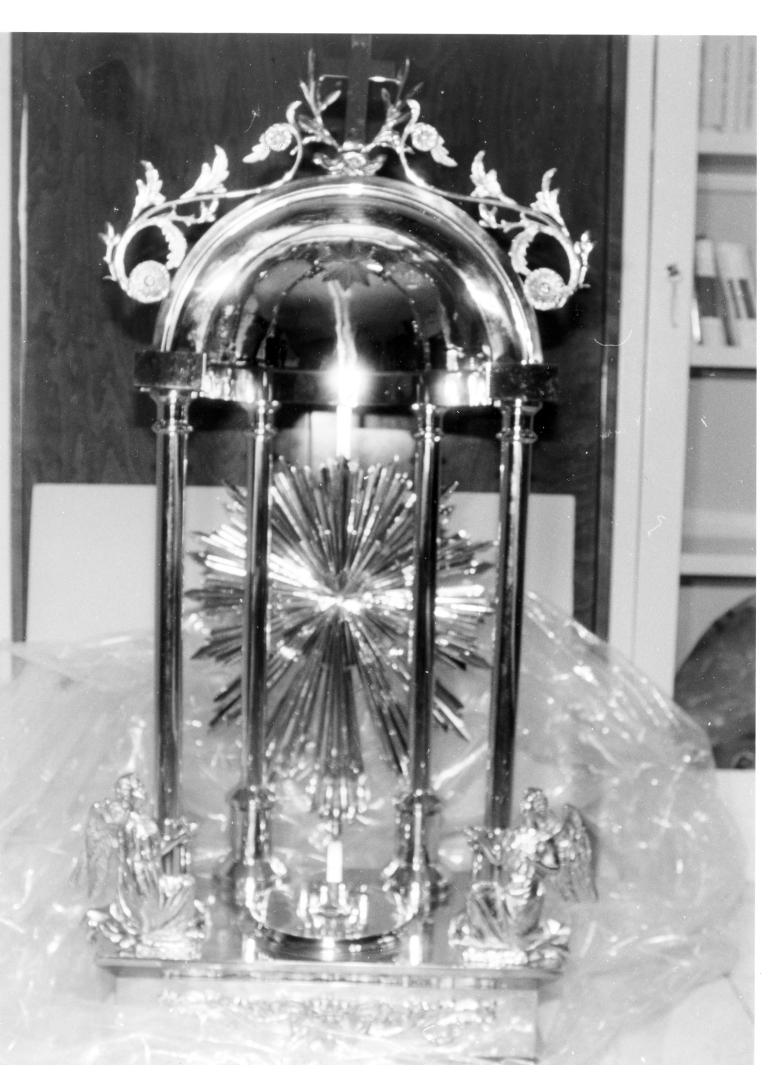 tronetto per esposizione eucaristica, opera isolata - bottega napoletana (fine sec. XIX)