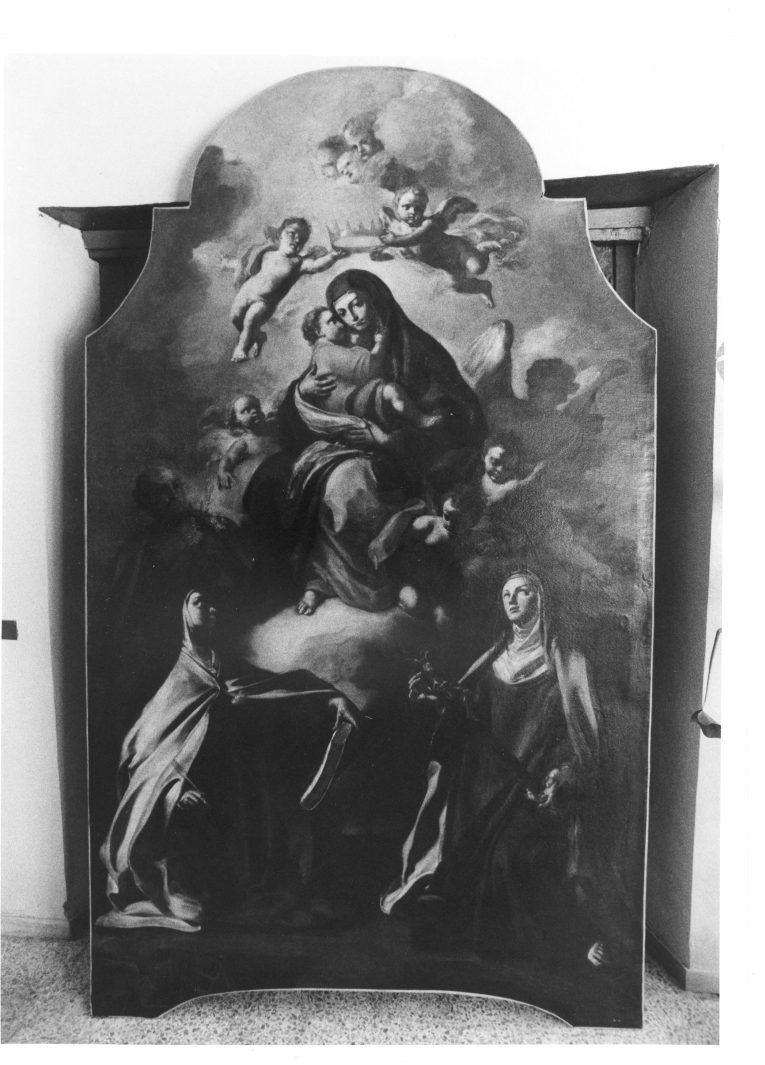 Madonna del Carmine con S. Teresa e S. Caterina, Madonna del Carmelo e santi (dipinto) - ambito Italia meridionale (metà sec. XVIII)
