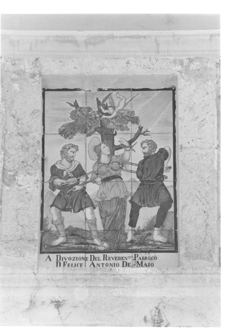 martirio di Sant'Agata (mattonella, serie) - bottega campana (fine sec. XIX)