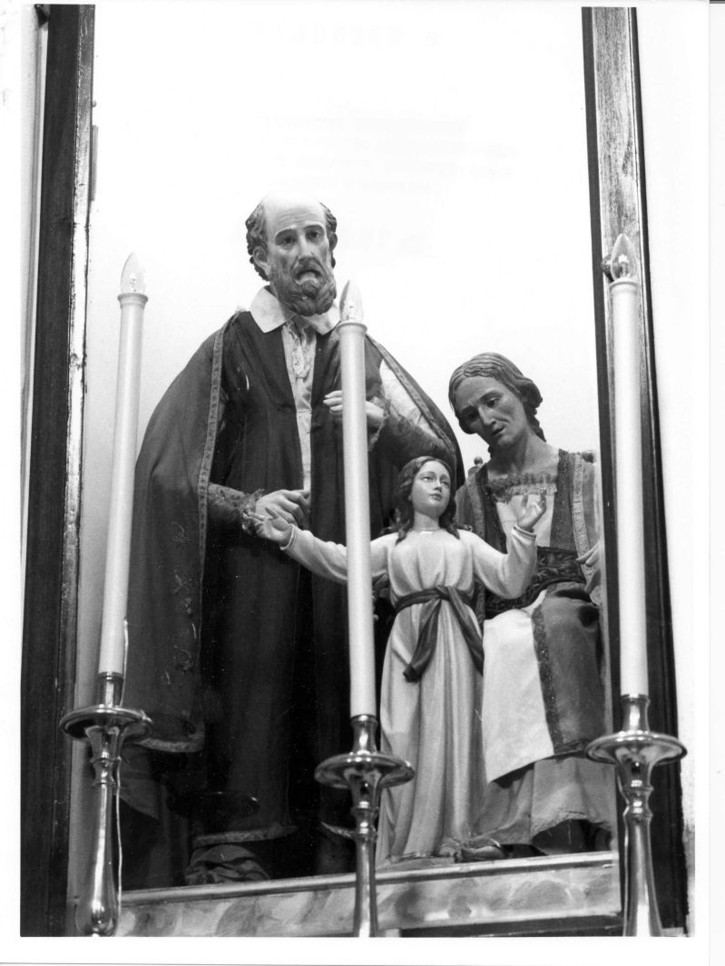 Maria Vergine bambina con Sant'Anna e San Gioacchino (gruppo scultoreo) - bottega campana (sec. XX)