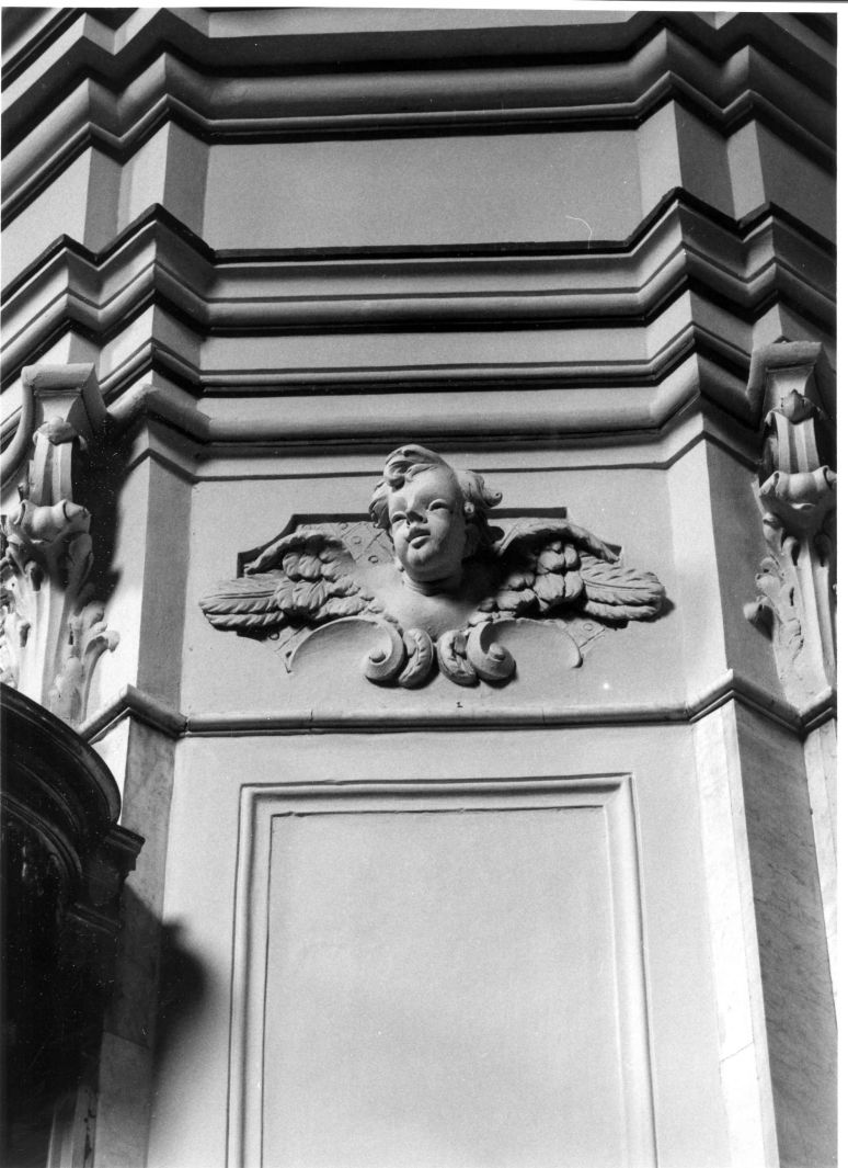 cherubino (decorazione plastica, serie) - bottega campana (seconda metà sec. XVIII)