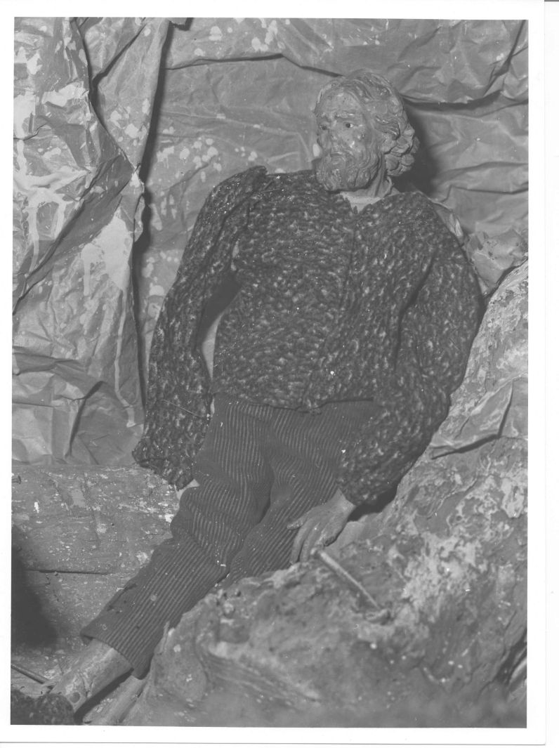 figura maschile di anziano (statuetta di presepio) - bottega campana (sec. XVIII)