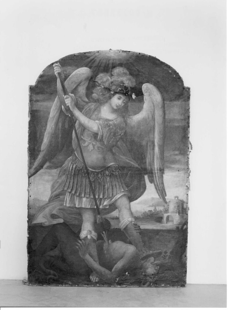 San Michele Arcangelo combatte Satana (dipinto) - ambito Italia meridionale (sec. XVII)
