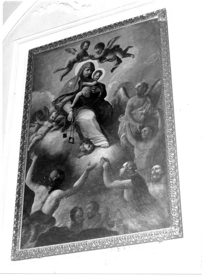 Madonna del Carmelo intercede per le anime del purgatorio (dipinto) - ambito napoletano (sec. XVIII)