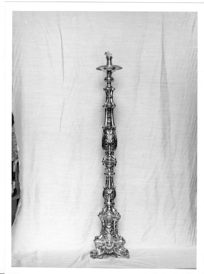 candeliere d'altare, serie - bottega napoletana (fine sec. XVIII)