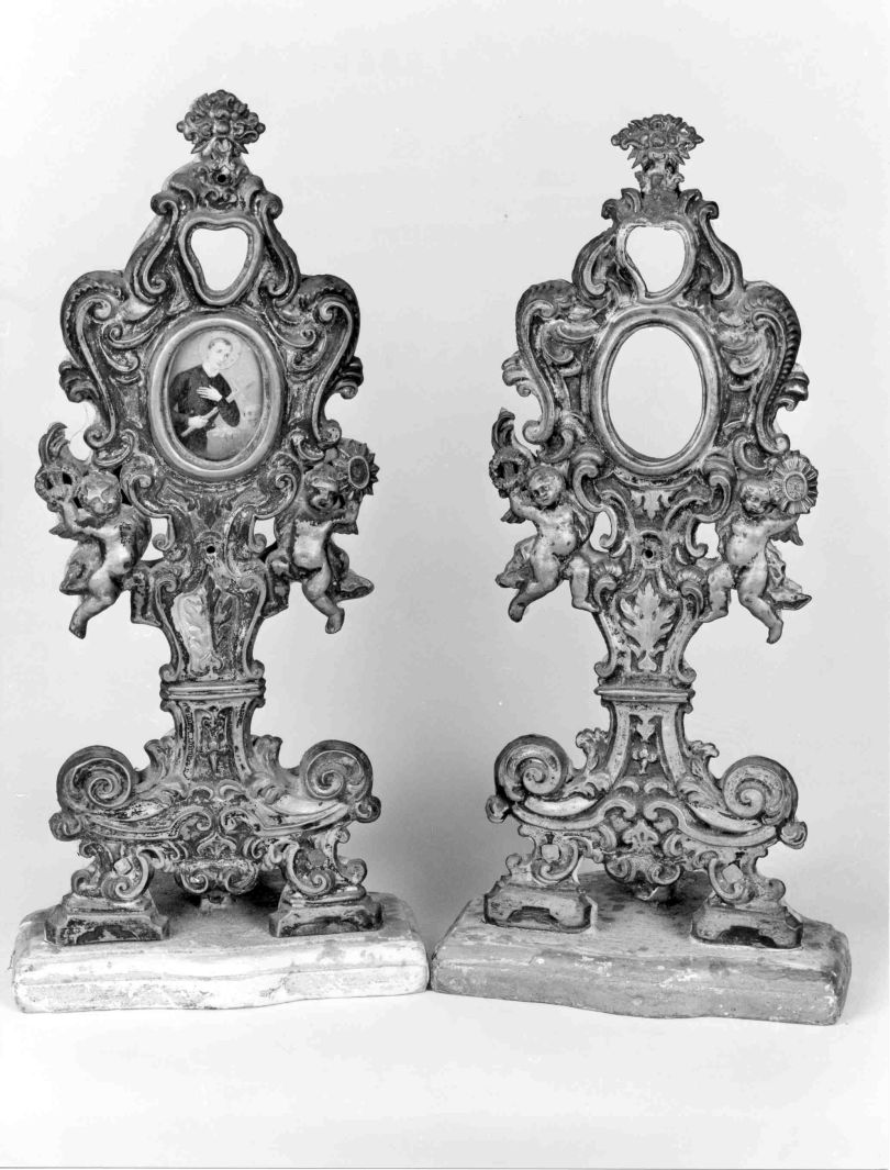 reliquiario - a ostensorio, serie - bottega napoletana (sec. XVIII)