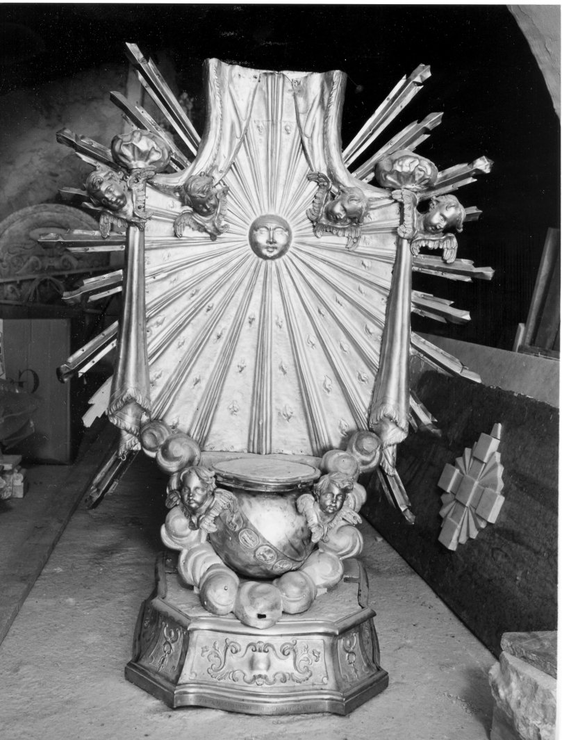 tronetto per esposizione eucaristica - bottega campana (sec. XIX)