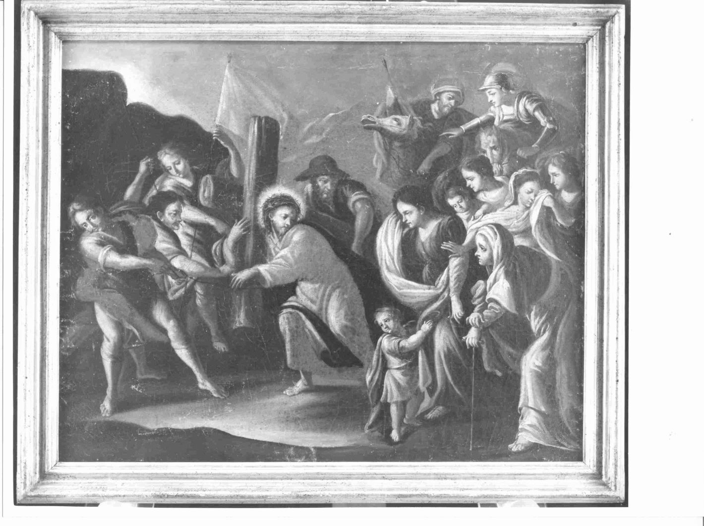 stazione II: Gesù caricato della croce (dipinto) - ambito Italia meridionale (secc. XVIII/ XIX)