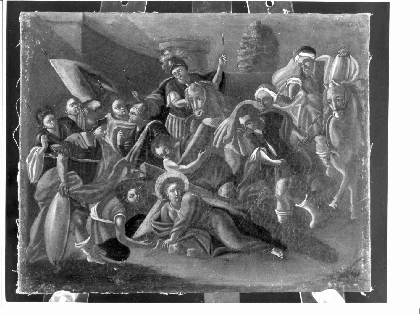 stazioni della via crucis (dipinto) - ambito Italia meridionale (secc. XVIII/ XIX)