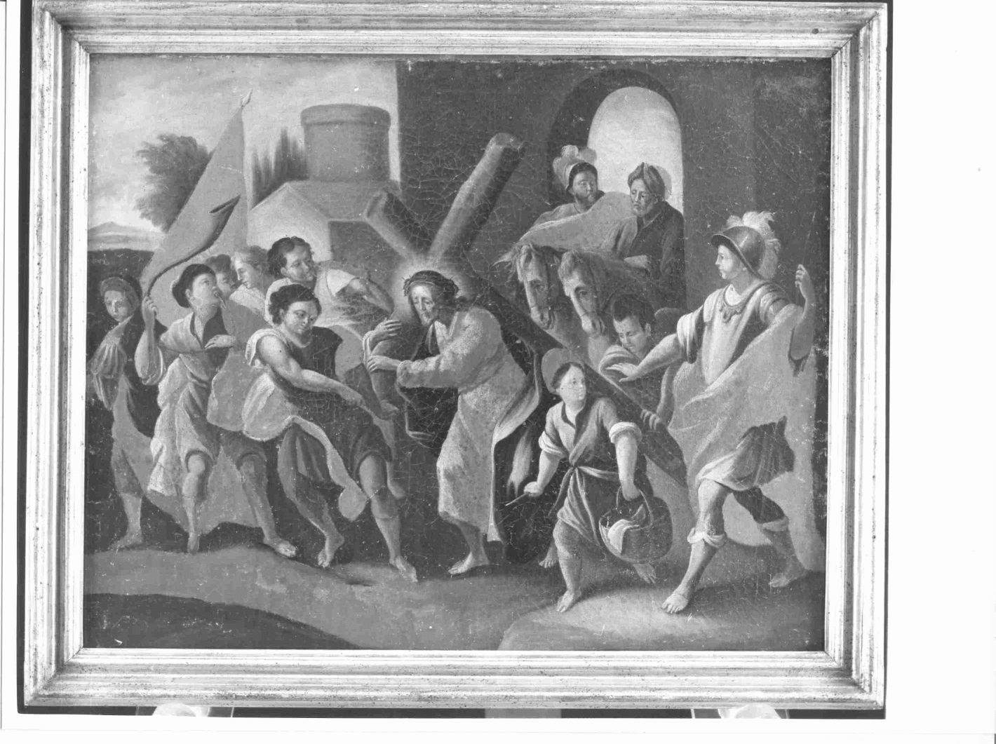 stazione II: Gesù caricato della croce (dipinto) - ambito Italia meridionale (secc. XVIII/ XIX)