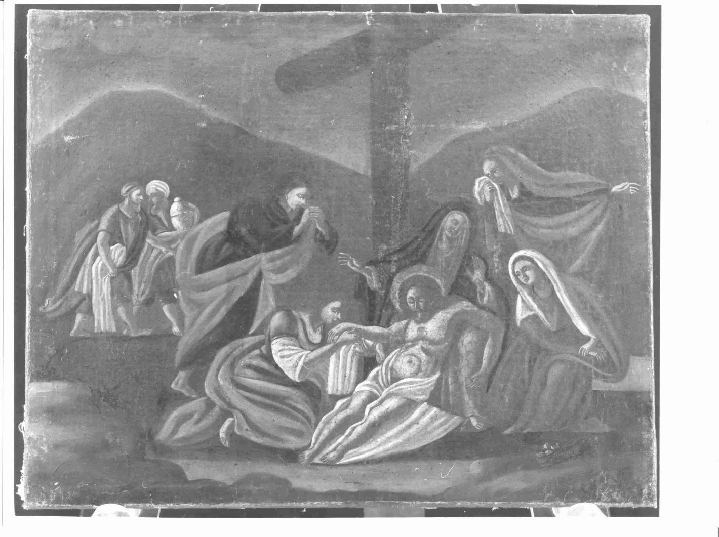 stazione XIII: Gesù deposto dalla croce (dipinto) - ambito Italia meridionale (sec. XIX)