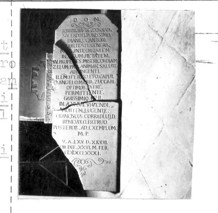 lastra tombale - bottega campana (sec. XVIII)