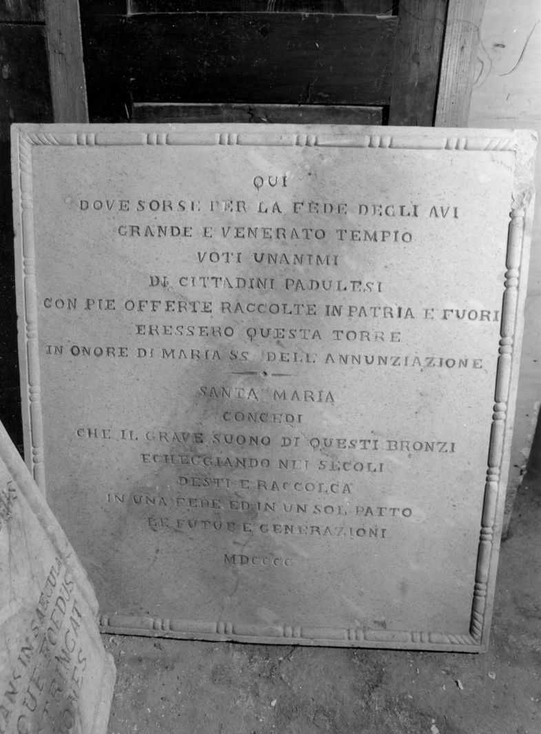 lapide commemorativa - bottega campana (sec. XX)