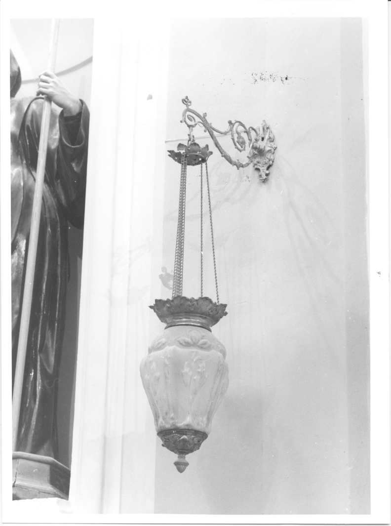 lampada pensile a vaso, serie - bottega campana (inizio sec. XX)