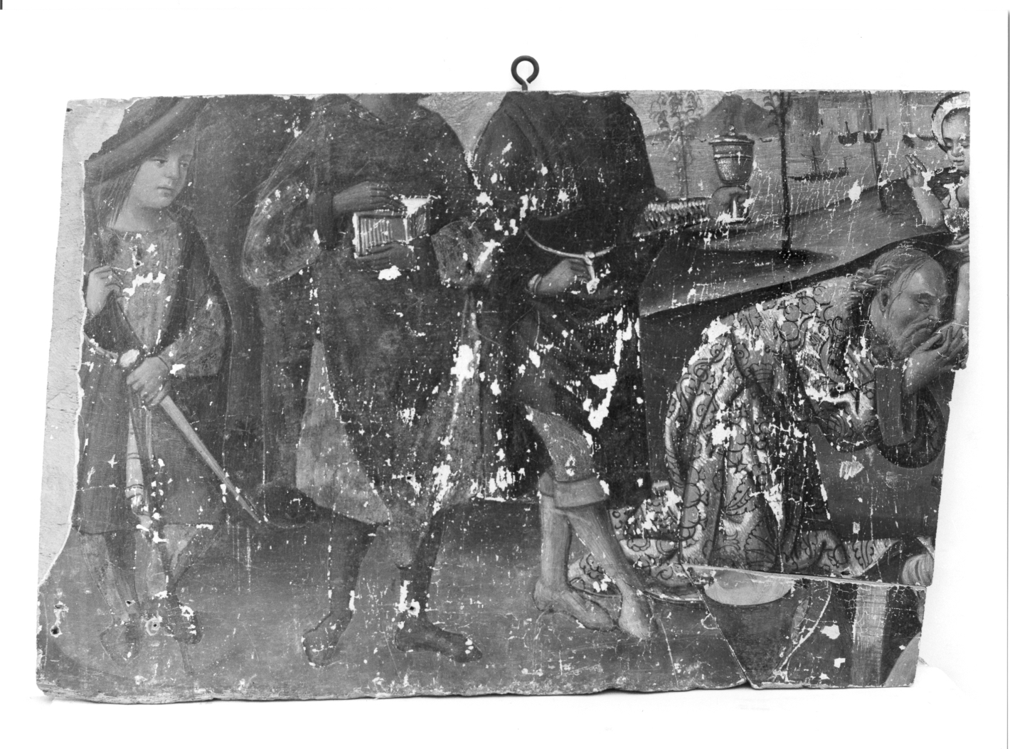 adorazione dei Re Magi (dipinto, frammento) - ambito Italia meridionale (prima metà sec. XVI)