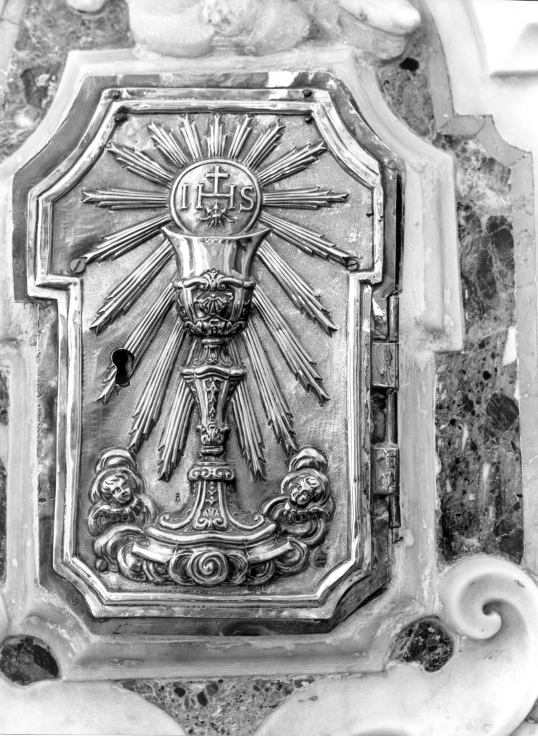 angeli adoranti il calice eucaristico (sportello di tabernacolo) - bottega Italia meridionale (sec. XVIII)