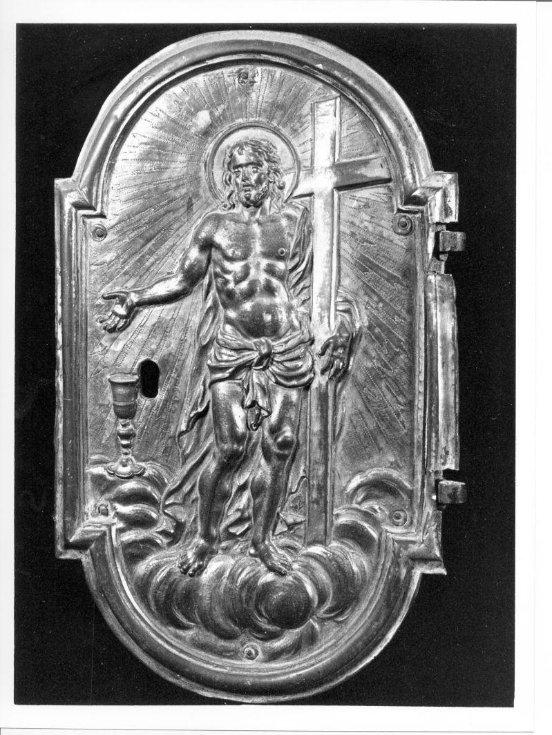 Cristo redentore con la croce (sportello di tabernacolo) - bottega campana (sec. XVIII)