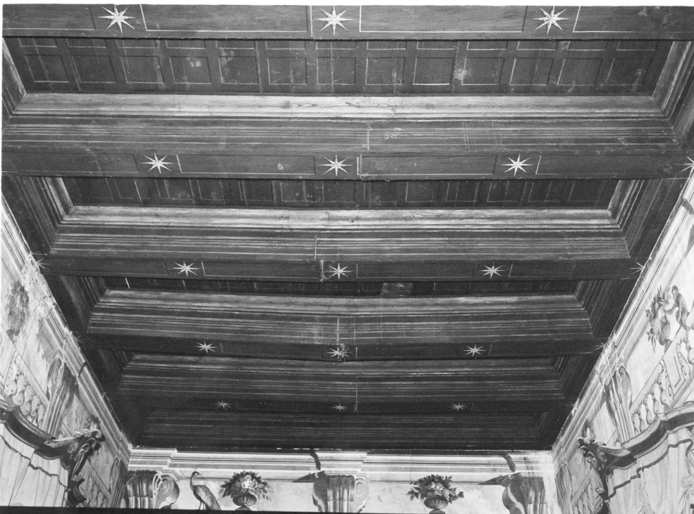 soffitto a cassettoni, elemento d'insieme - bottega irpina (sec. XIX)