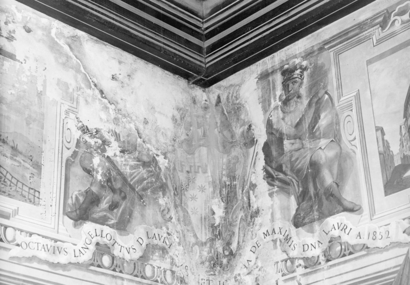 stemma con cartiglio (dipinto) - ambito campano (sec. XIX)