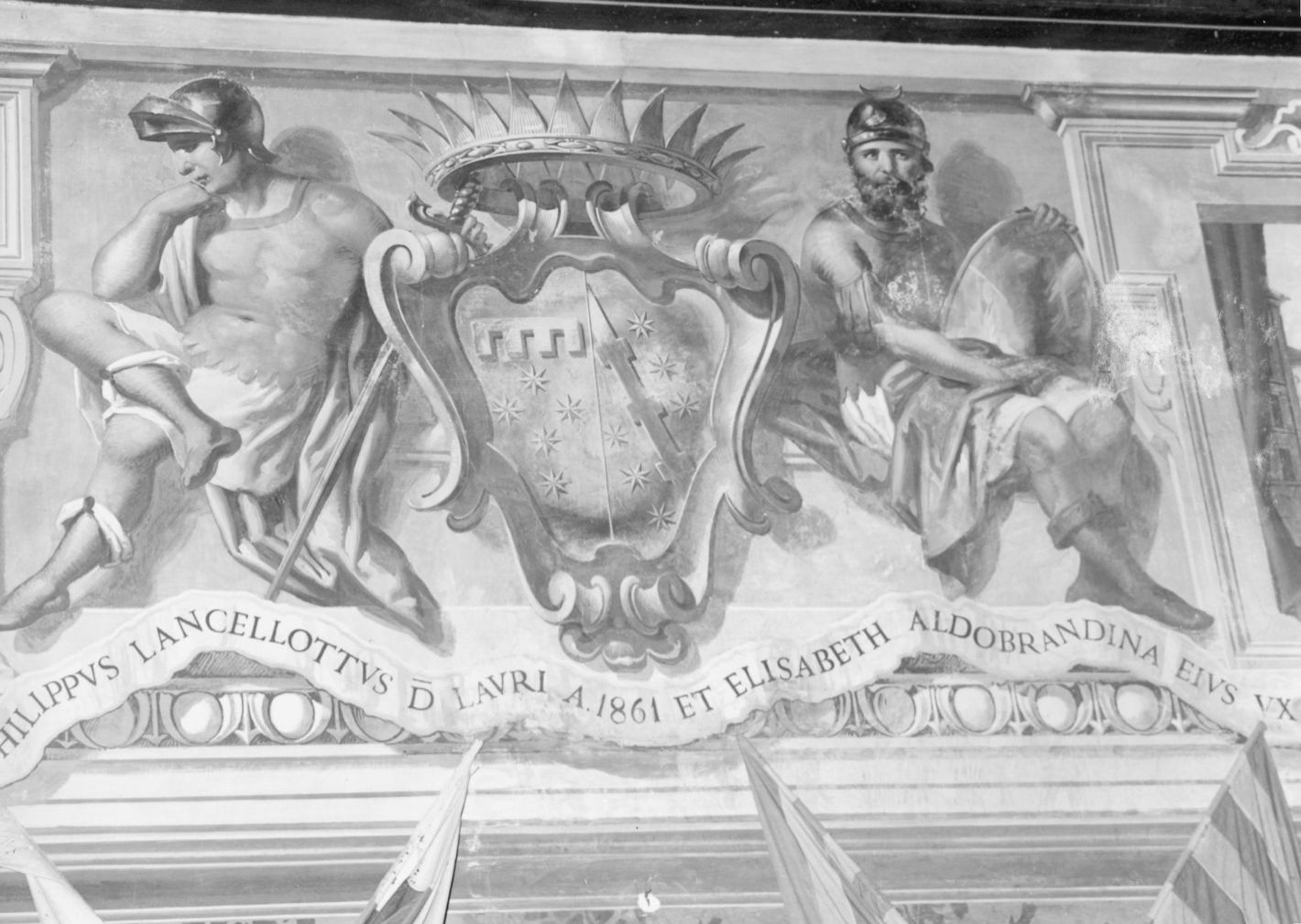 stemma con cartiglio (dipinto) - ambito campano (sec. XIX)