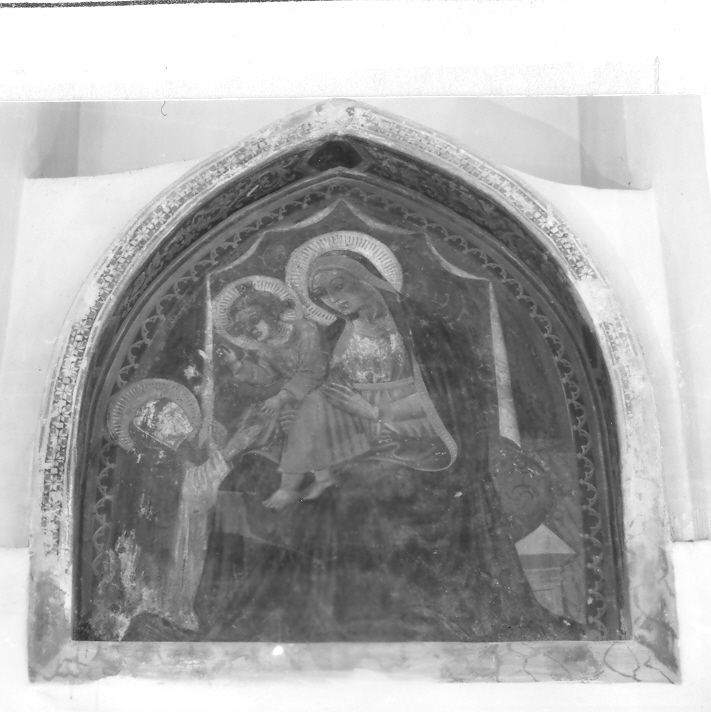 Madonna con Bambino e Santo (dipinto) - ambito campano (sec. XV)