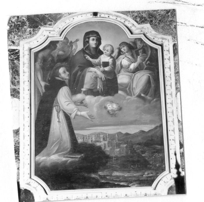Madonna con Bambino e Santo (dipinto) - ambito campano (sec. XVII)