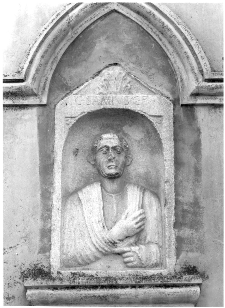 busto maschile (stele funeraria) - bottega romana (sec. IV)