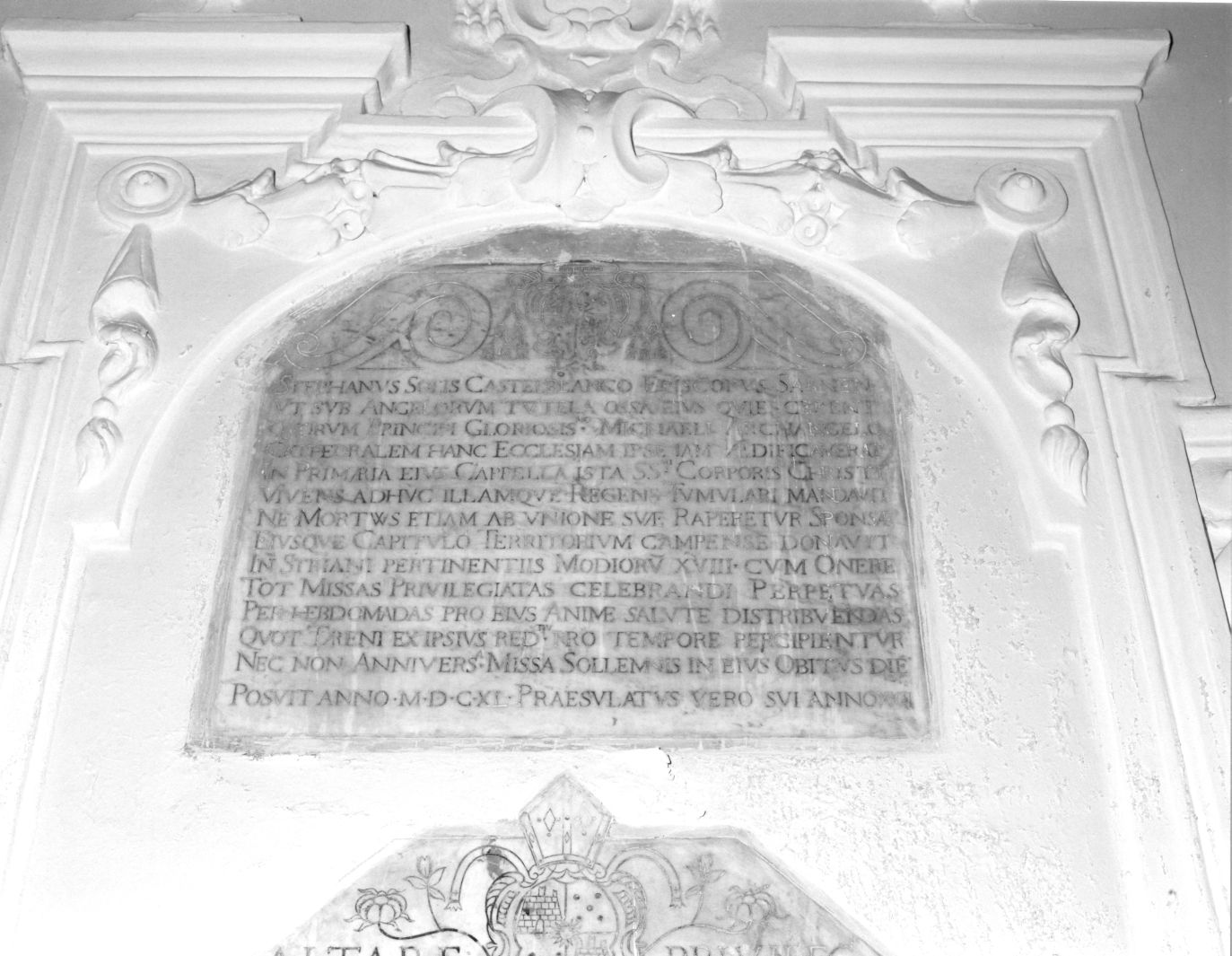 lapide documentaria - bottega Italia meridionale (sec. XVII)