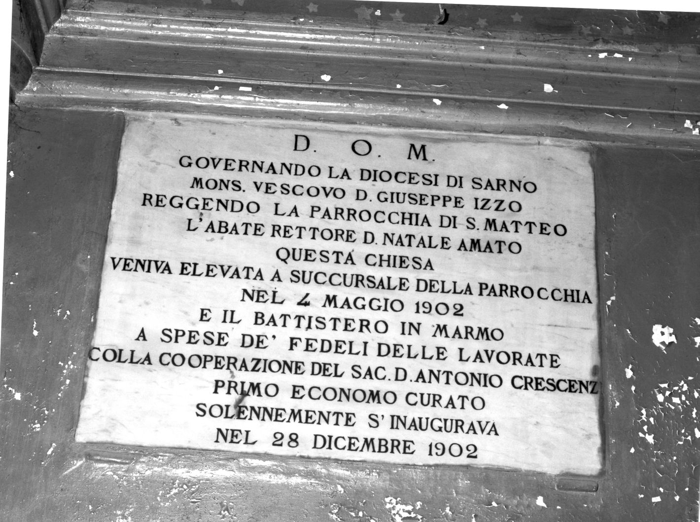 lapide documentaria - bottega campana (sec. XX)