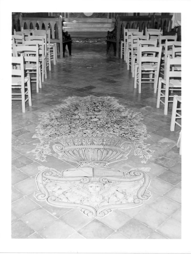 motivo decorativo floreale (pavimento, insieme) - bottega campana (sec. XIX)