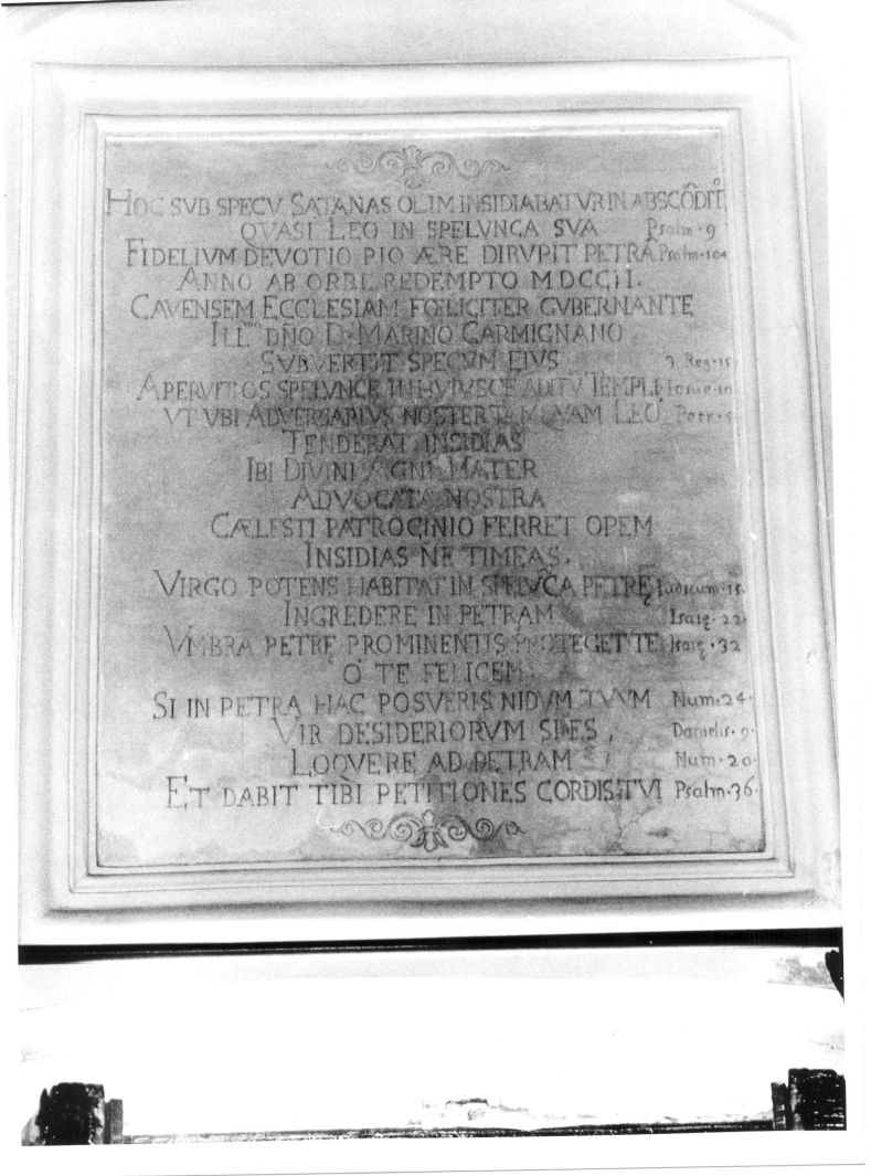 lapide documentaria - bottega campana (sec. XVIII)