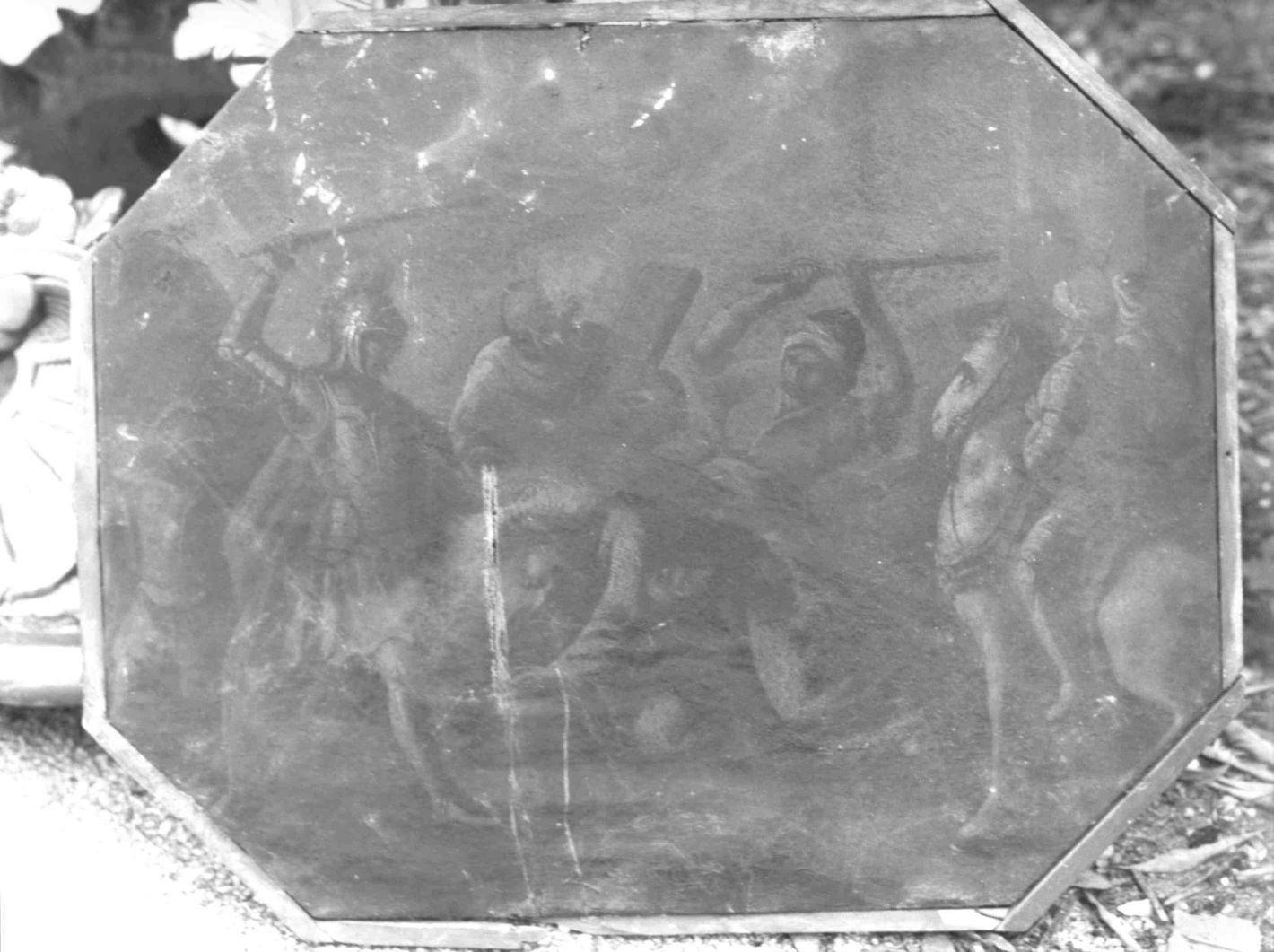 stazione IX: Gesù cade sotto la croce la terza volta (dipinto, elemento d'insieme) - ambito Italia meridionale (sec. XVIII)