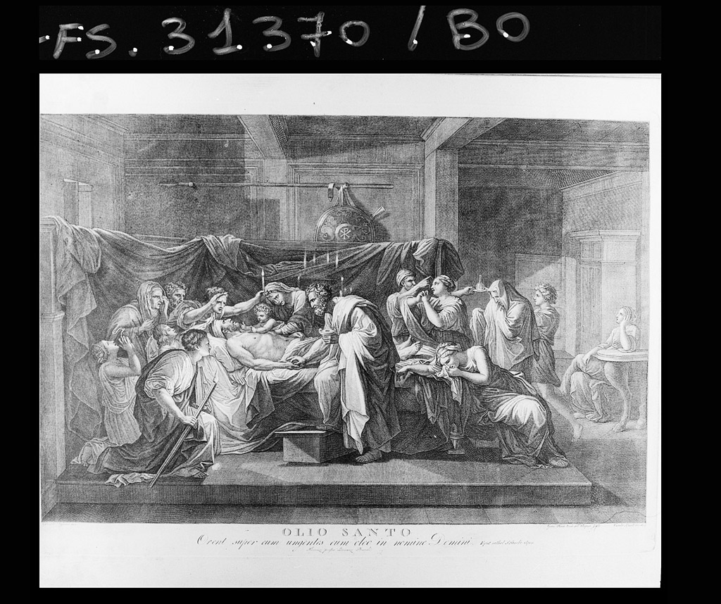 Olio santo (incisione) di Pera Giuseppe, Cecchi Giovanni Battista, Eredi Benedetto (sec. XIX)