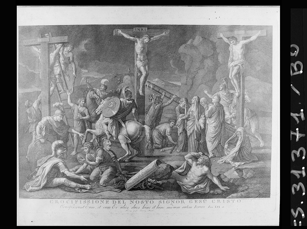 Cristo crocifisso (incisione) di Pera Giuseppe, Cecchi Giovanni Battista, Eredi Benedetto (sec. XIX)