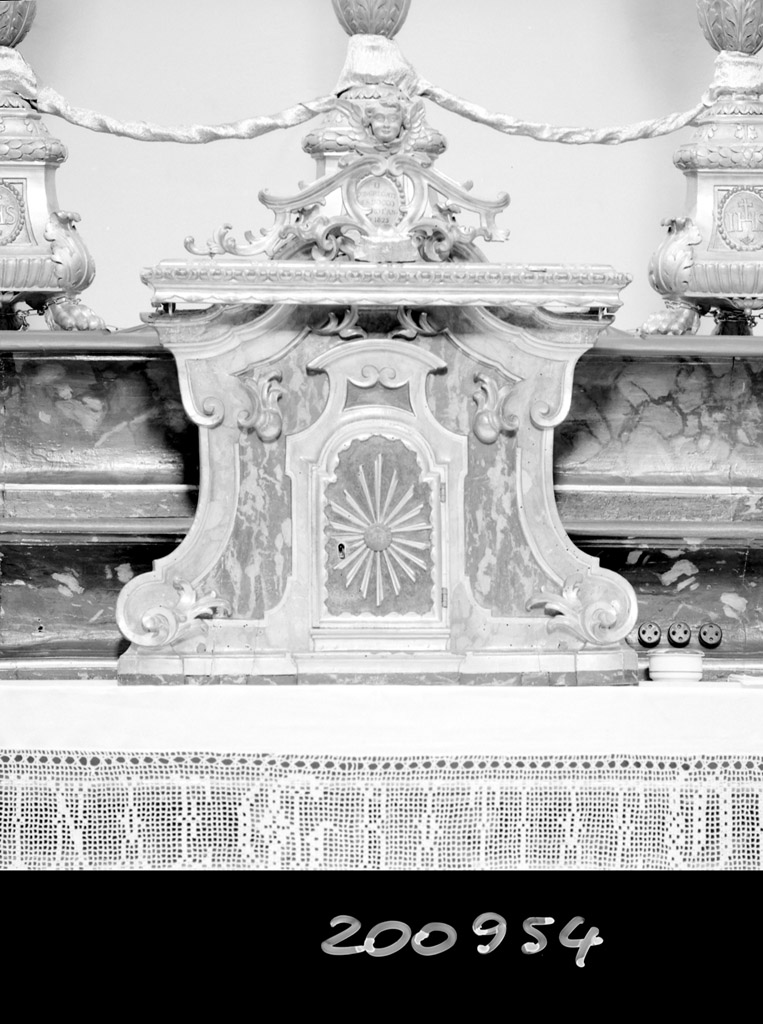 tabernacolo - a frontale architettonico - produzione emiliana (sec. XVIII)
