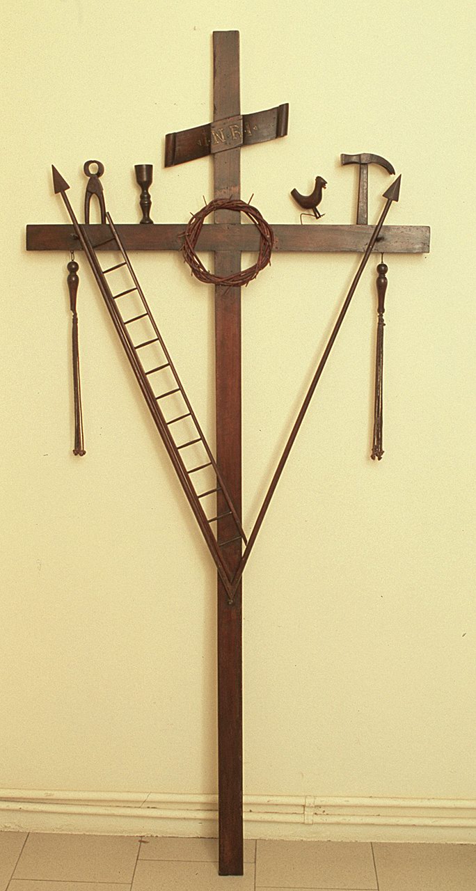 croce penitenziale - manifattura ferrarese (ultimo quarto sec. XIX)