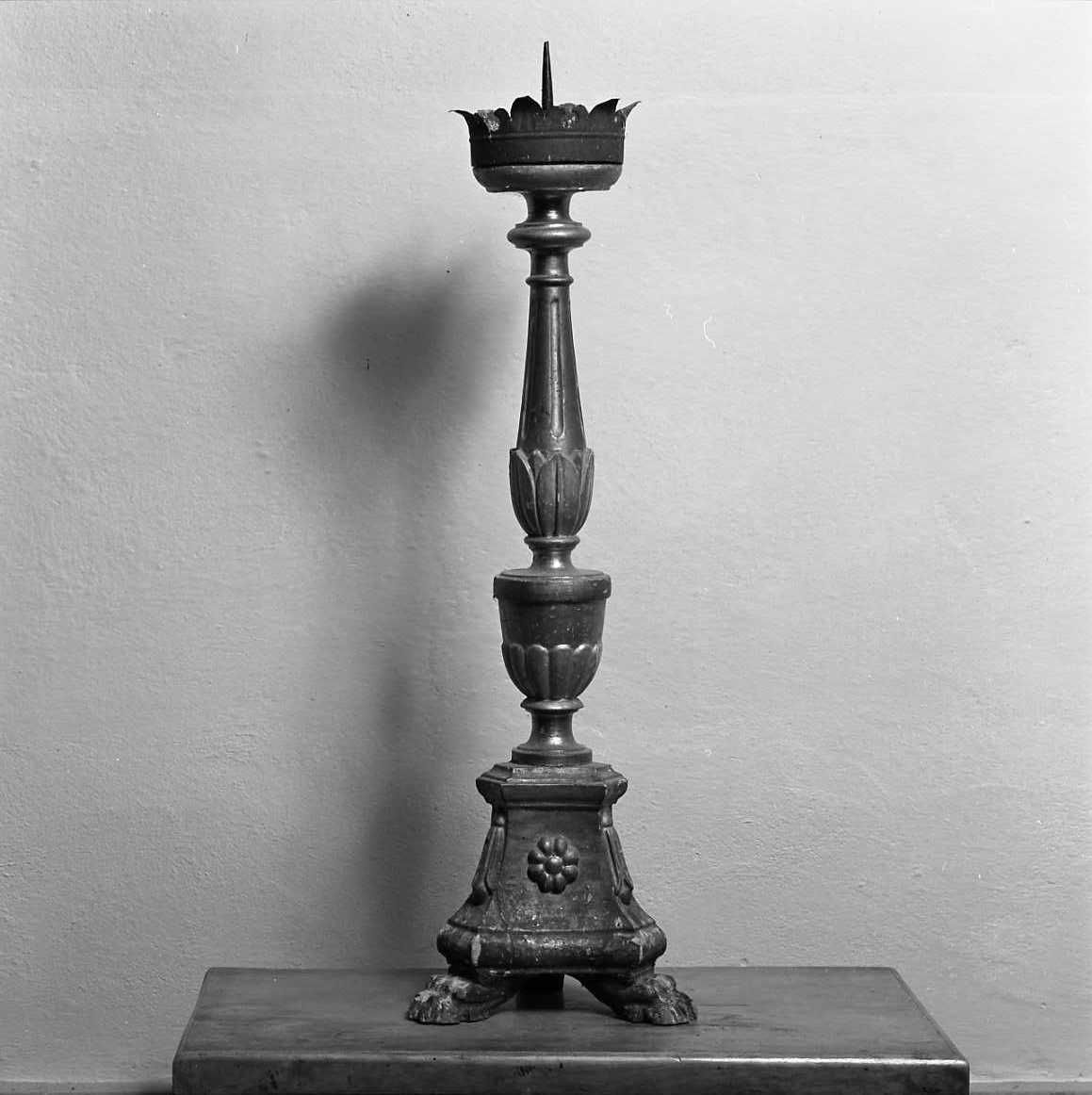 candeliere da chiesa, serie - bottega emiliana (metà sec. XIX)
