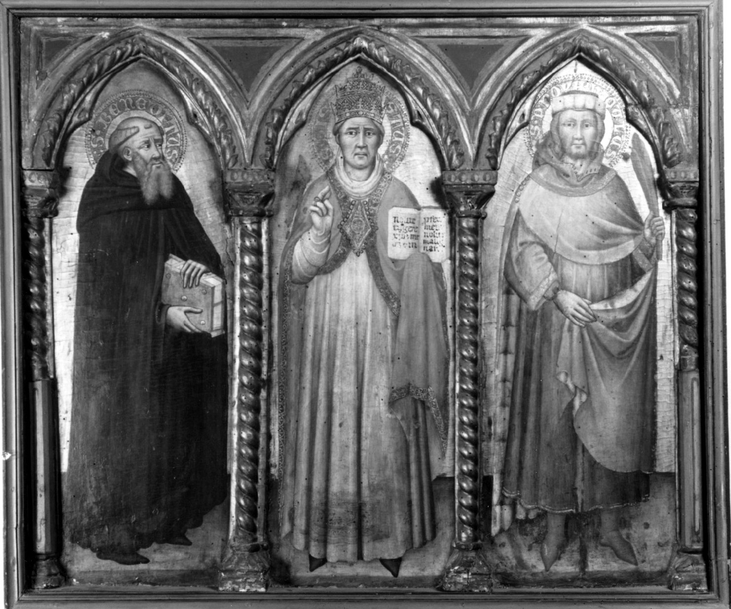 San Bendetto, San Sisto e San Procolo (dipinto) di Benvenuti Simone di Filippo detto Simone dei Crocifissi (attribuito) (sec. XIV)